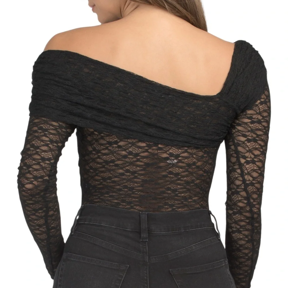 Chaser Sheer One ShoulderThong Bodysuit